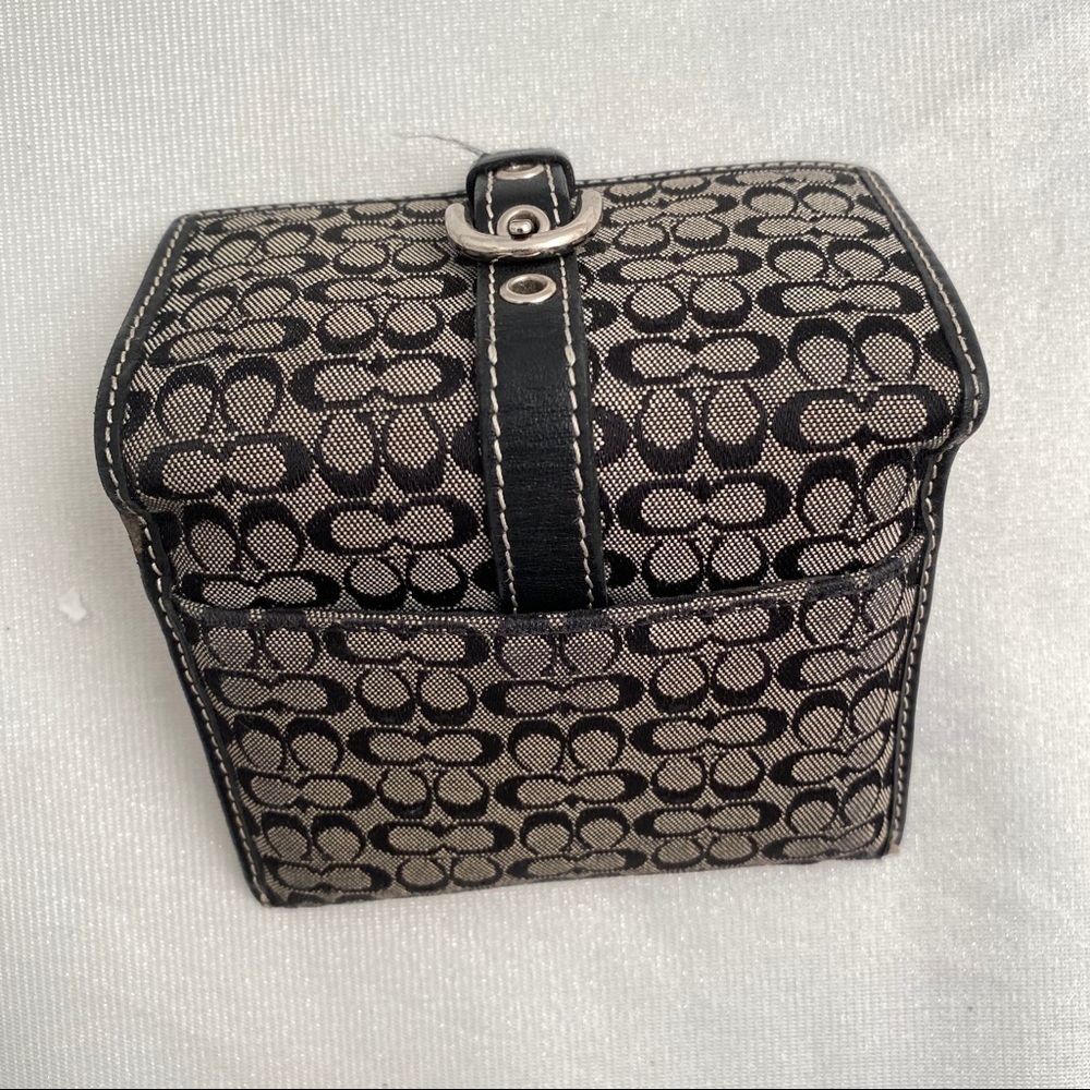 Coach Signature logo canvas C logo polished nickel buckle wallet - Picture 4 of 7
